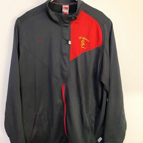 Nike USC Trojans Team Issued Football Full Zip Soft Jacket 2XL Authentic NEW #60